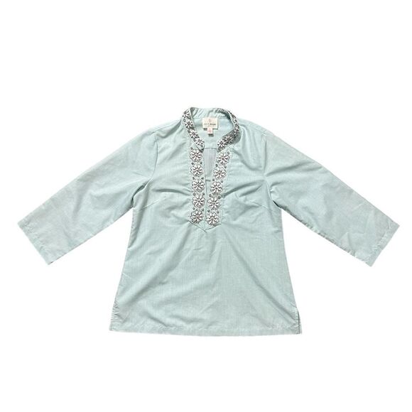 Julie Brown Embellished Mandarin Style Top Size 2 - Picture 2 of 8